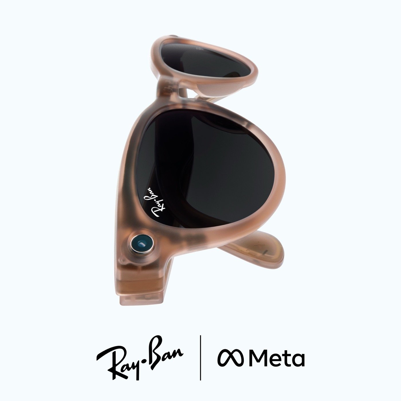 Ray-Ban Meta Headliner en durazno mate con lente gris